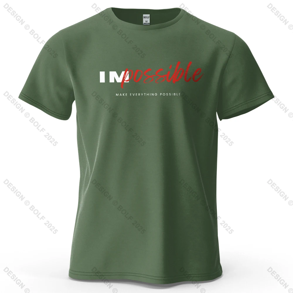 Men's Impossible Graphic Short Sleeve T-Shirt 100% Cotton Breathable - Image 8