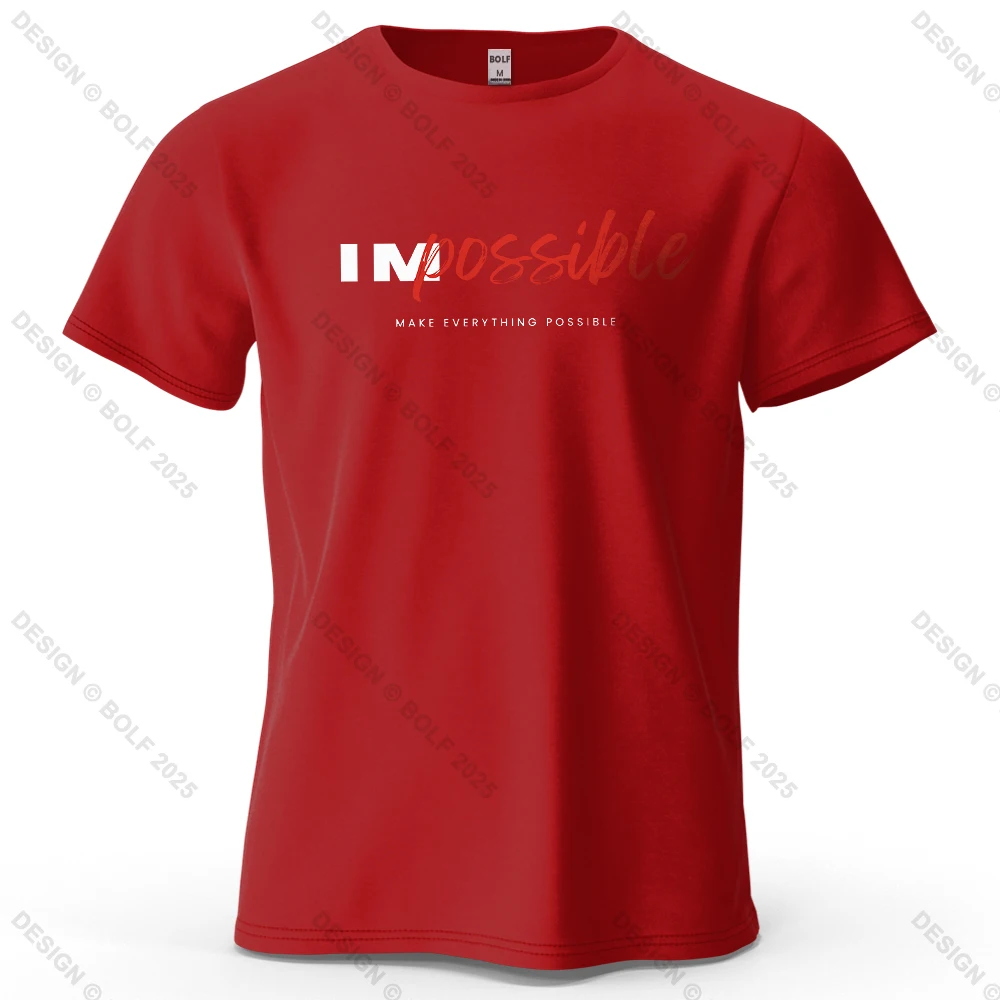 Men's Impossible Graphic Short Sleeve T-Shirt 100% Cotton Breathable - Image 16