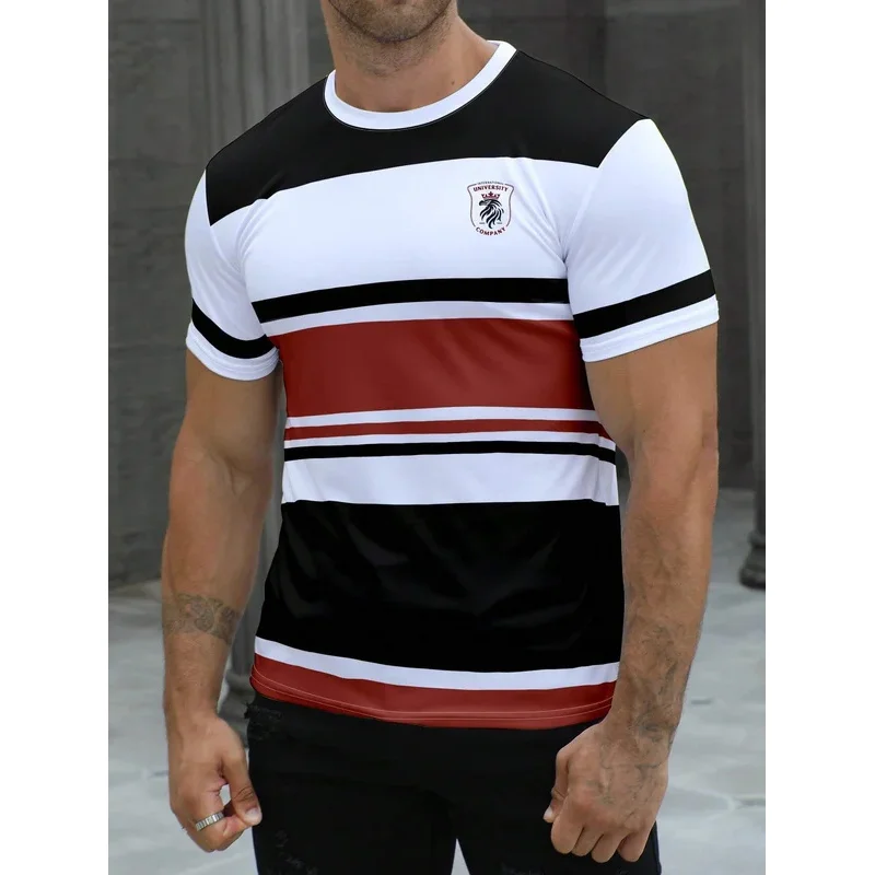 Men's short sleeved striped design T-shirt - Image 3