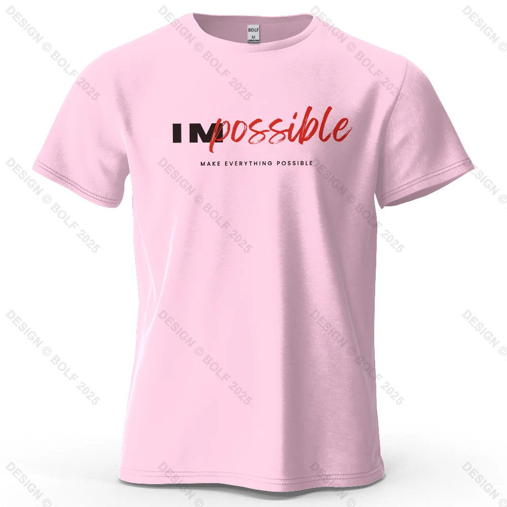Men's Impossible Graphic Short Sleeve T-Shirt 100% Cotton Breathable - Image 21