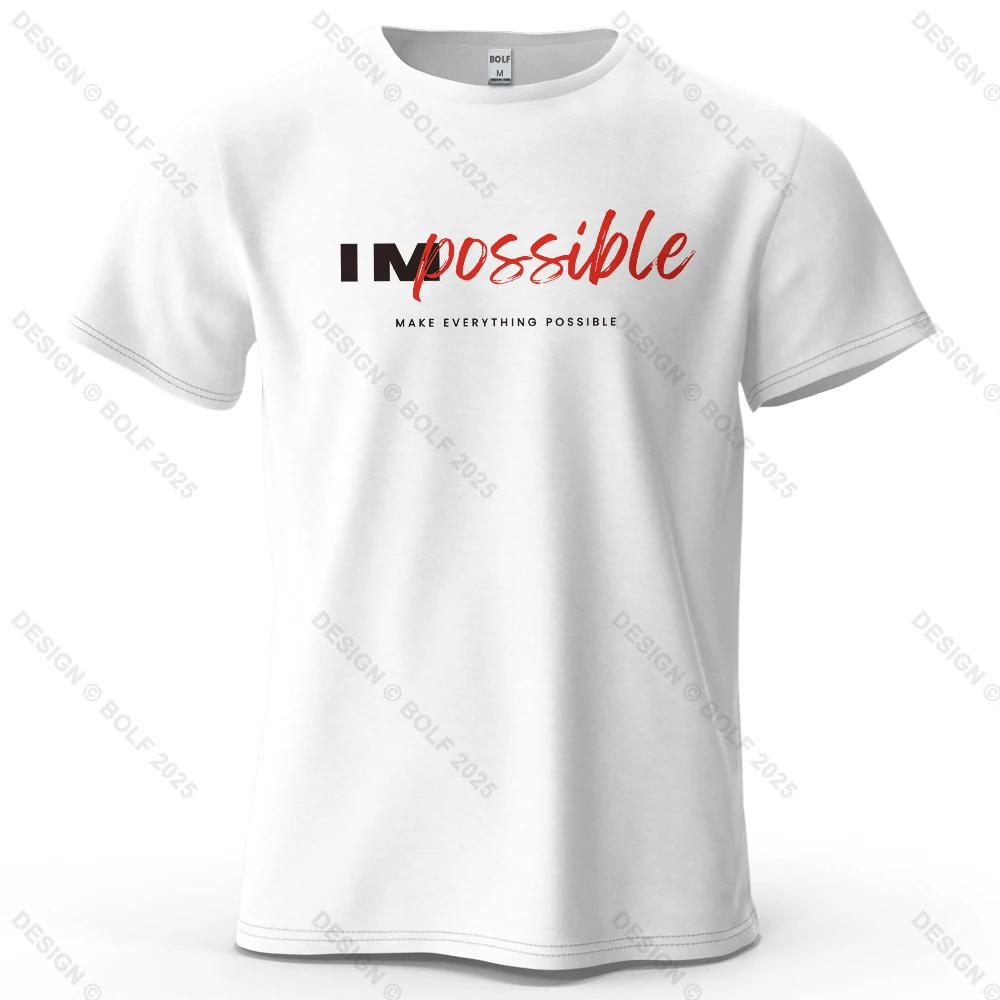 Men's Impossible Graphic Short Sleeve T-Shirt 100% Cotton Breathable - Image 17