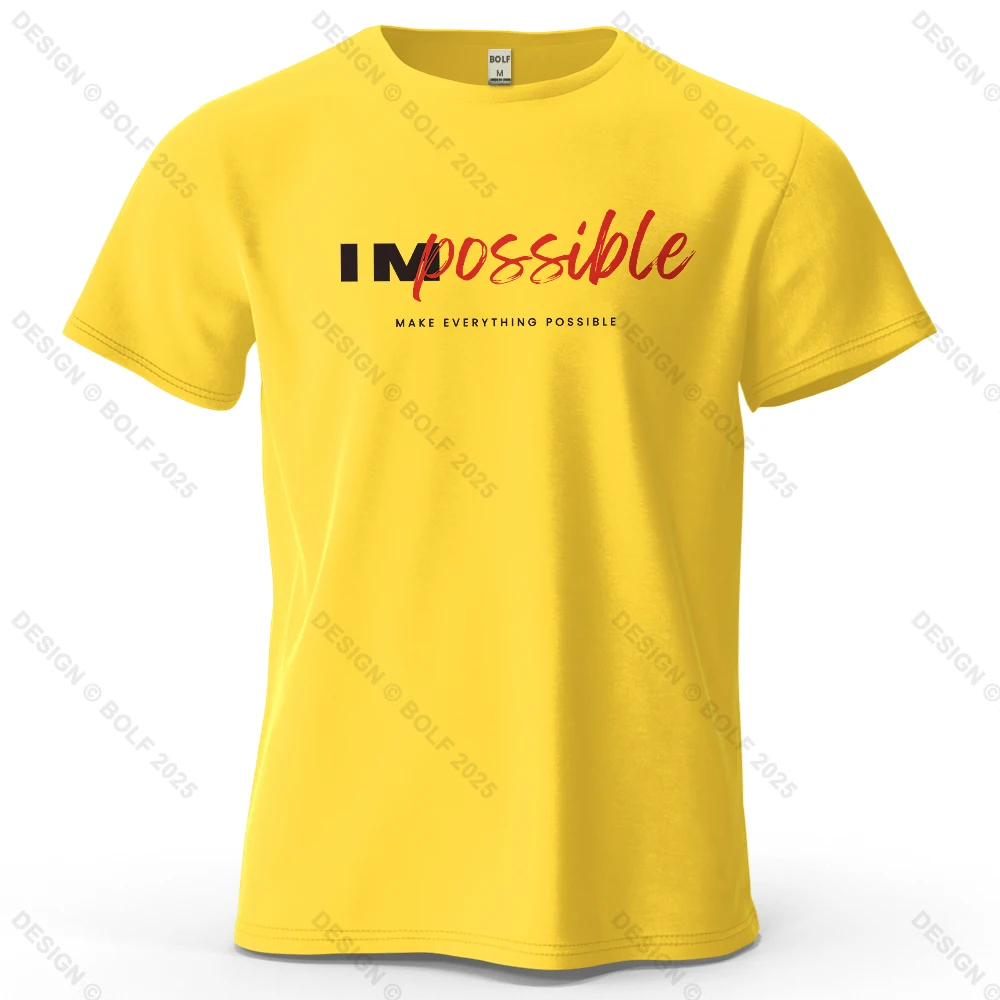 Men's Impossible Graphic Short Sleeve T-Shirt 100% Cotton Breathable - Image 18