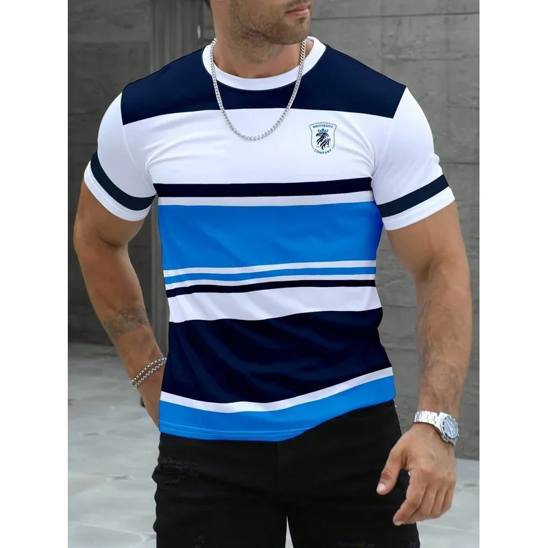 Men's short sleeved striped design T-shirt - Image 5