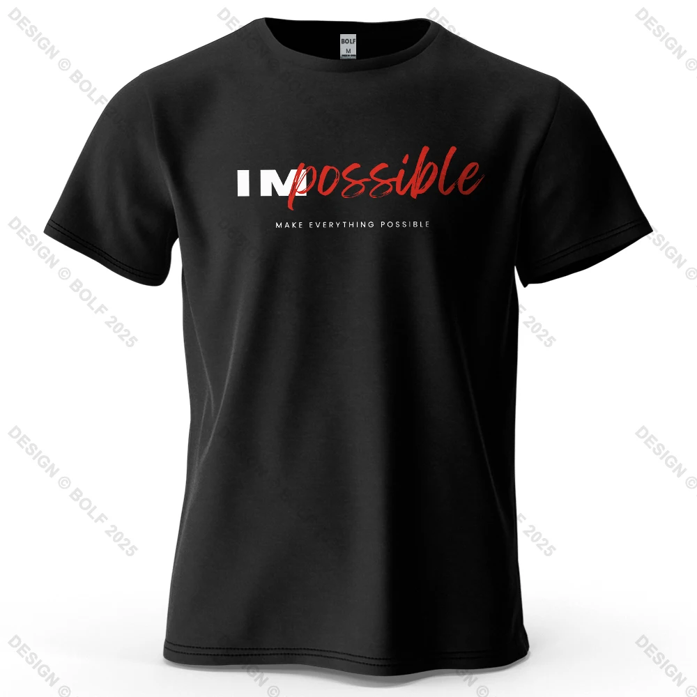 Men's Impossible Graphic Short Sleeve T-Shirt 100% Cotton Breathable - Image 14