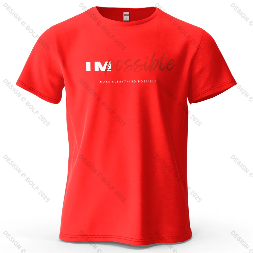 Men's Impossible Graphic Short Sleeve T-Shirt 100% Cotton Breathable - Image 20