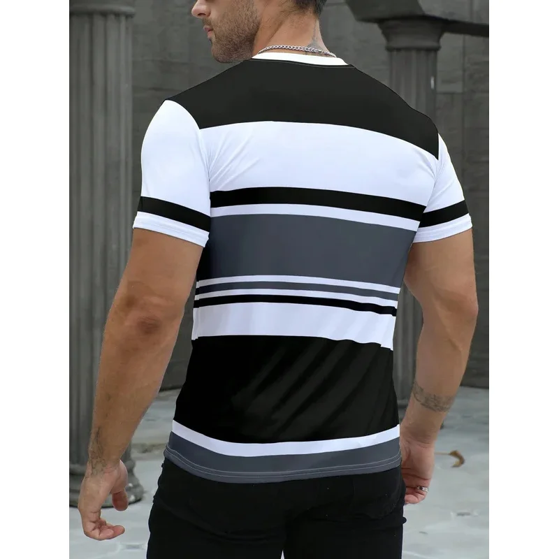Men's short sleeved striped design T-shirt - Image 6