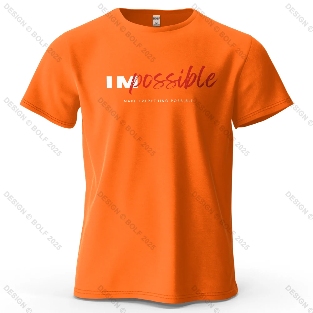 Men's Impossible Graphic Short Sleeve T-Shirt 100% Cotton Breathable - Image 22