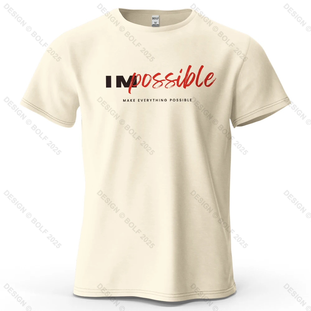 Men's Impossible Graphic Short Sleeve T-Shirt 100% Cotton Breathable - Image 13