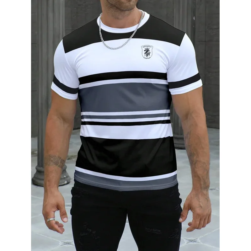 Men's short sleeved striped design T-shirt - Image 4
