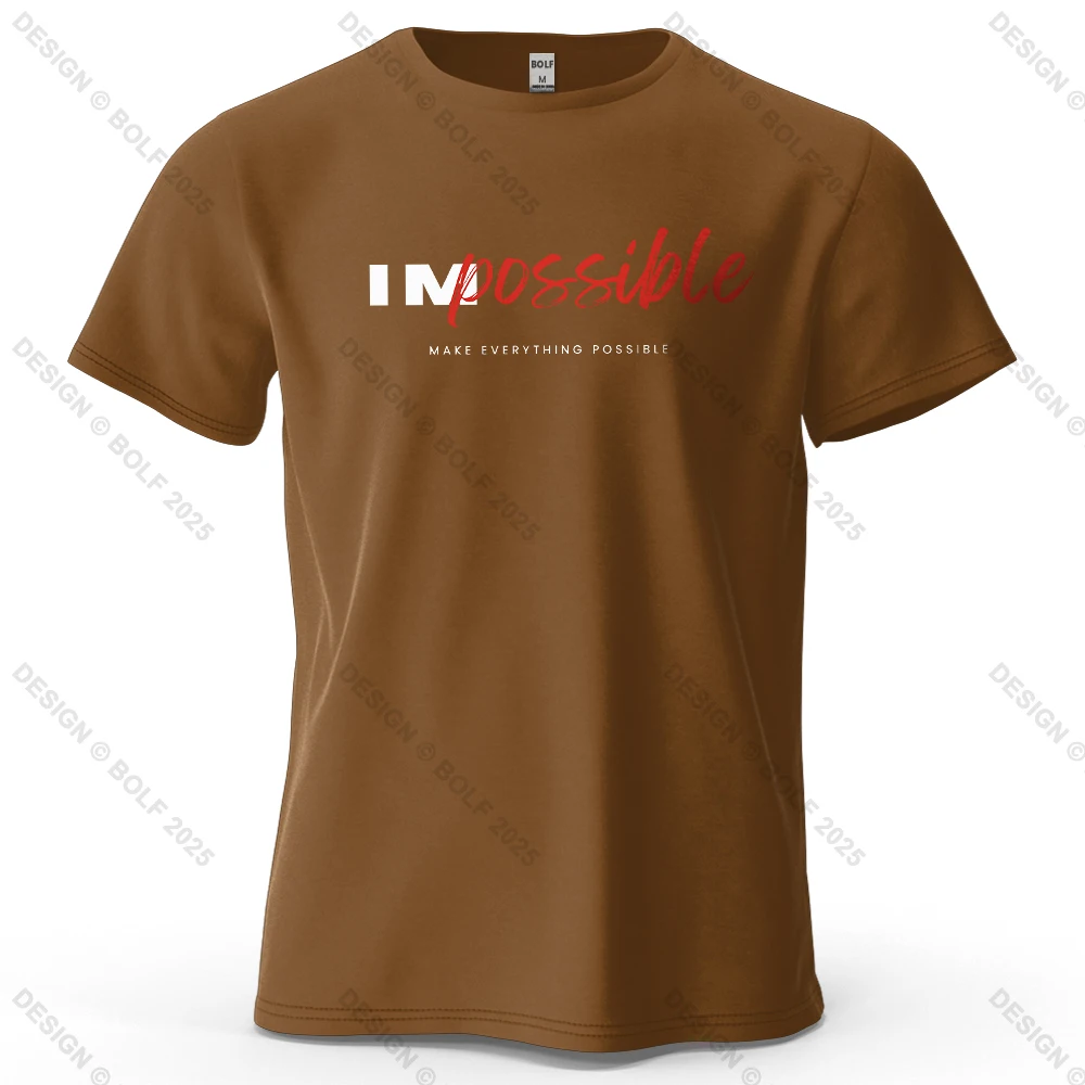 Men's Impossible Graphic Short Sleeve T-Shirt 100% Cotton Breathable - Image 9